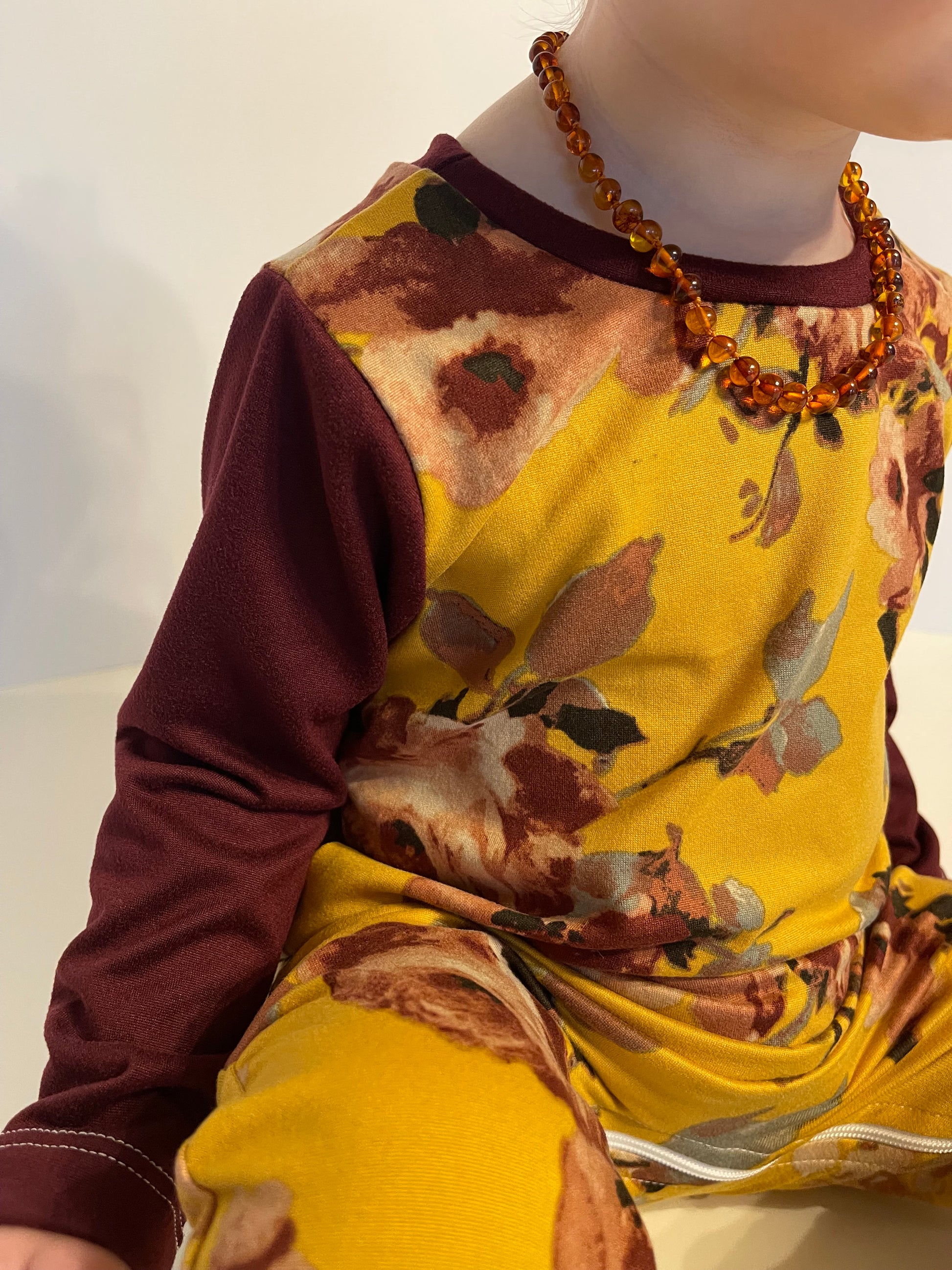 Burgundy Floral Zip Romper - Zipease