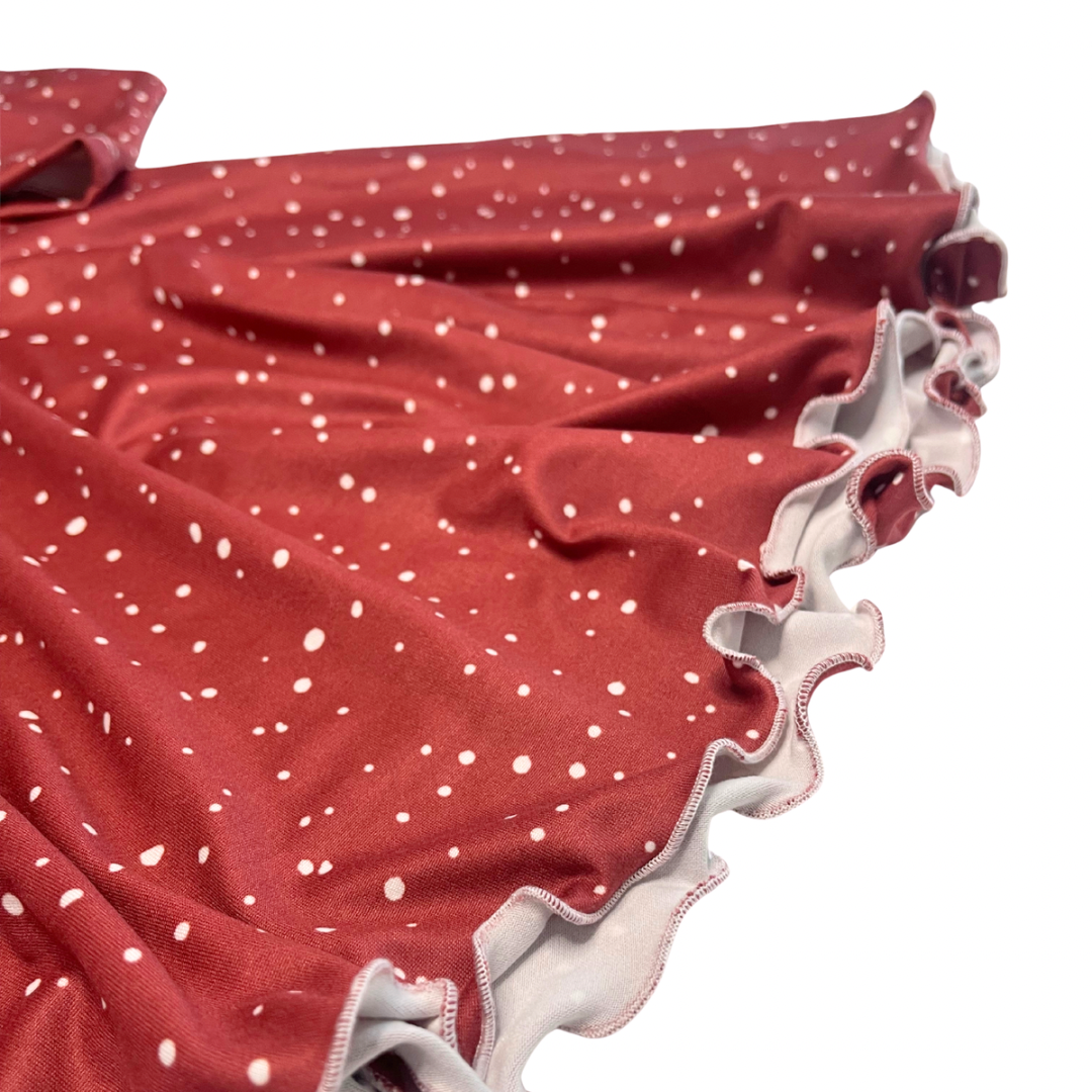 Maroon Dots Twirl Dress