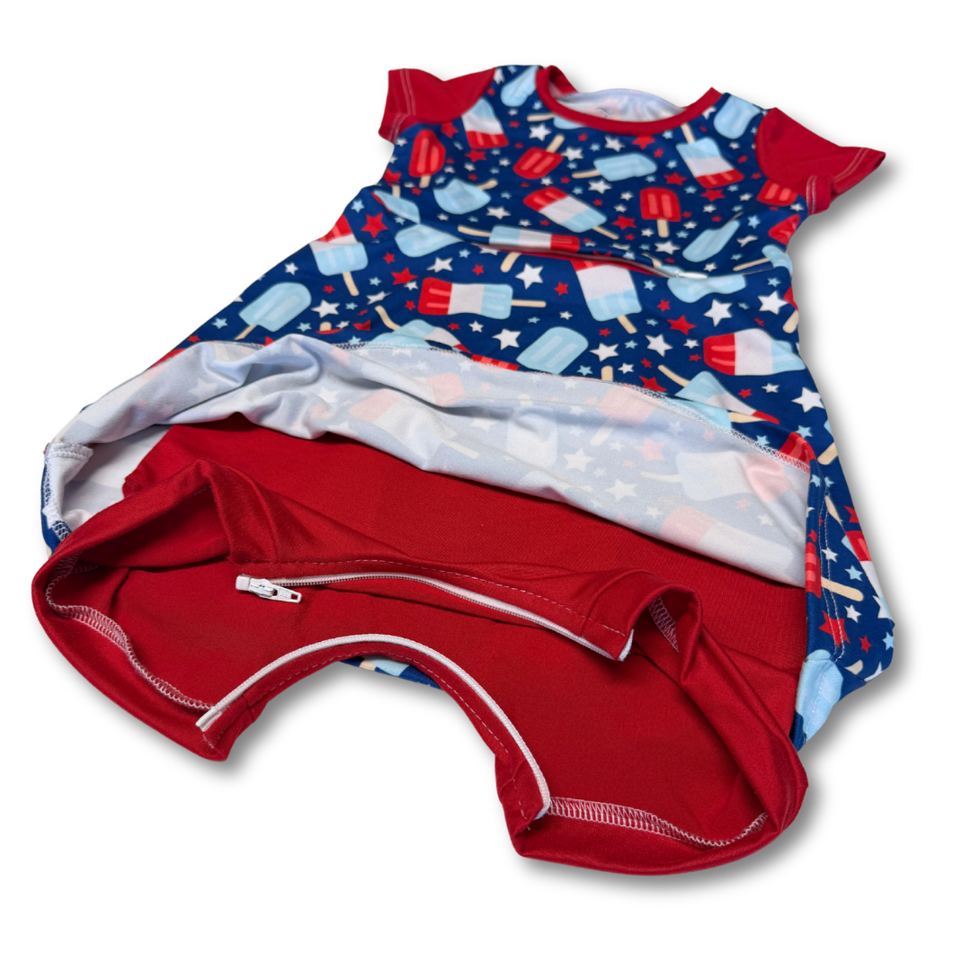 Bomb Pops G-Tube Skirted Shortease