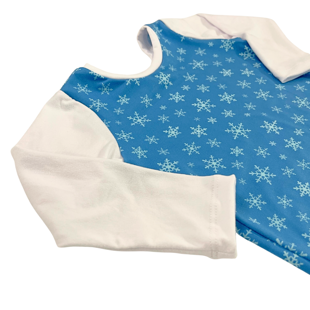 Blue Snowflake Zip Romper
