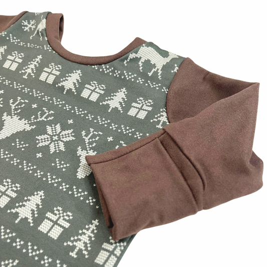 Green Fair Isle Zip Romper