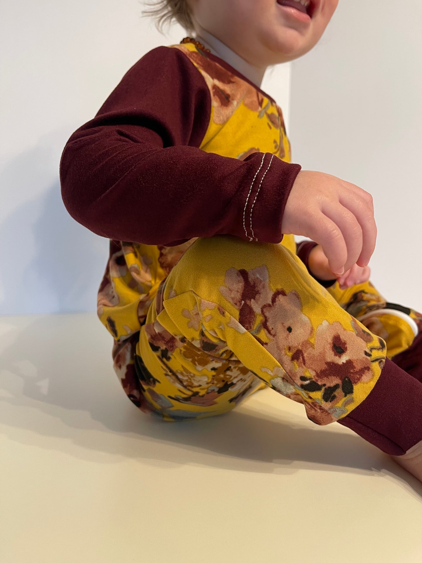 Burgundy Floral Zip Romper - Zipease