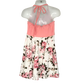 Pink Floral Halter Dress