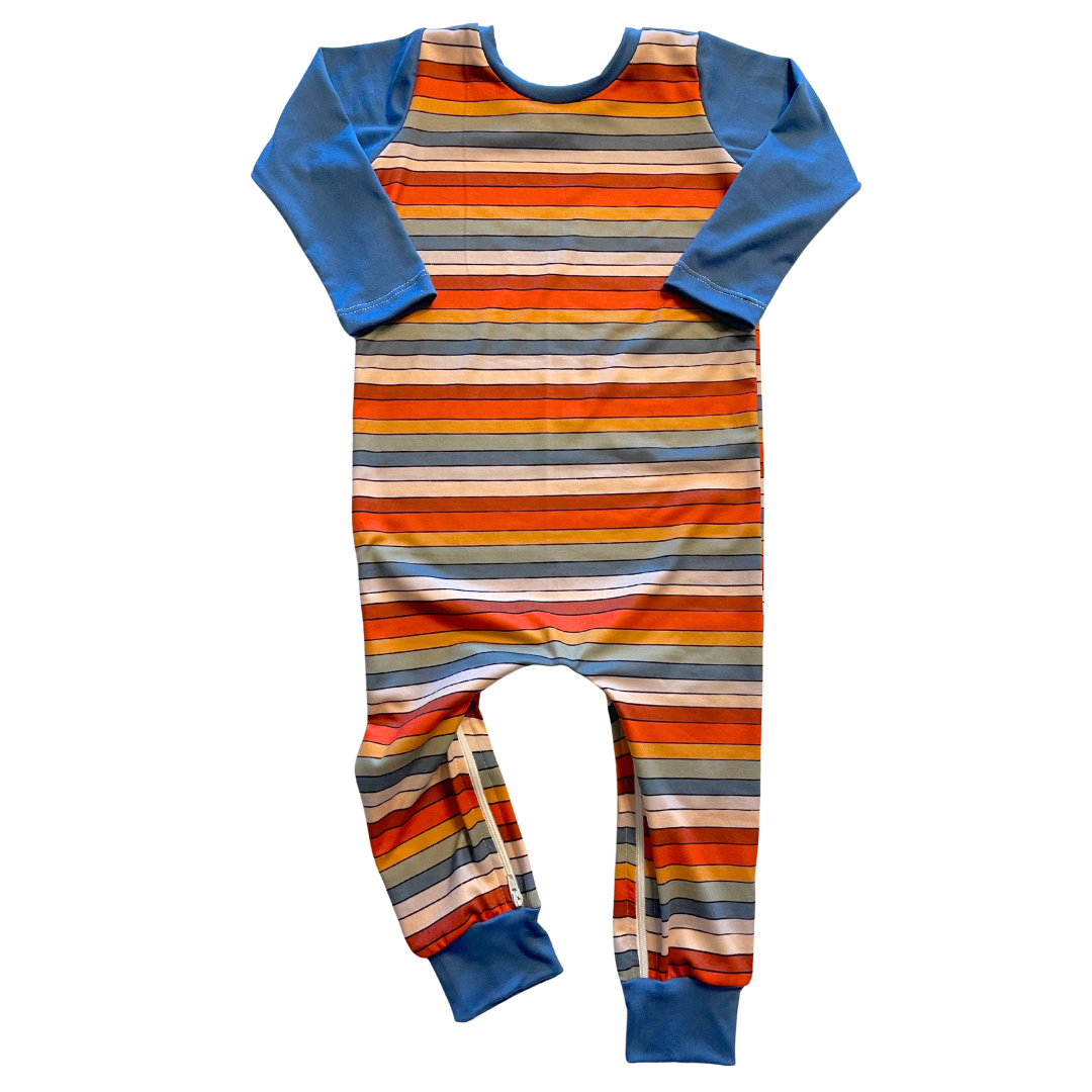 Fez Stripes Zip Romper - Zipease
