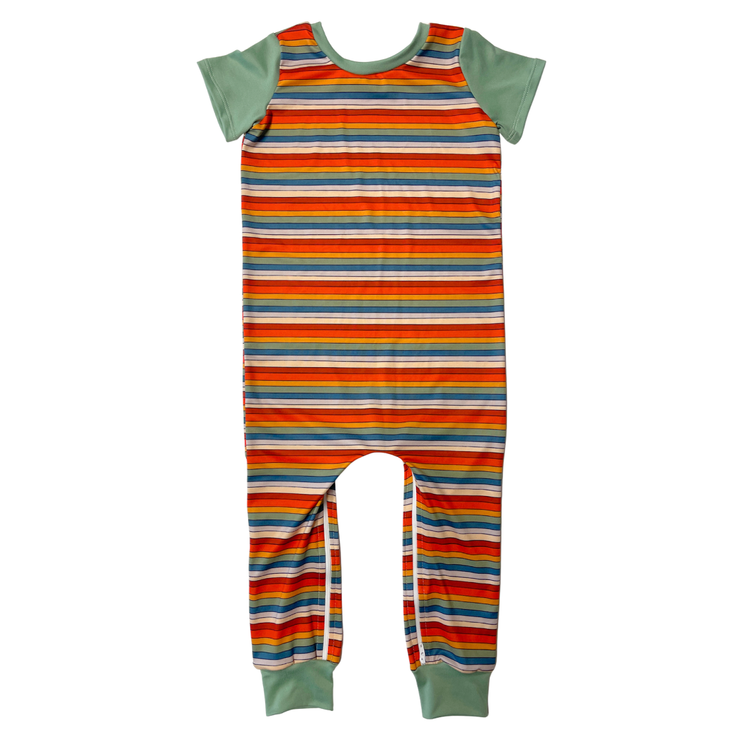Fez Stripes Zip Romper - Zipease
