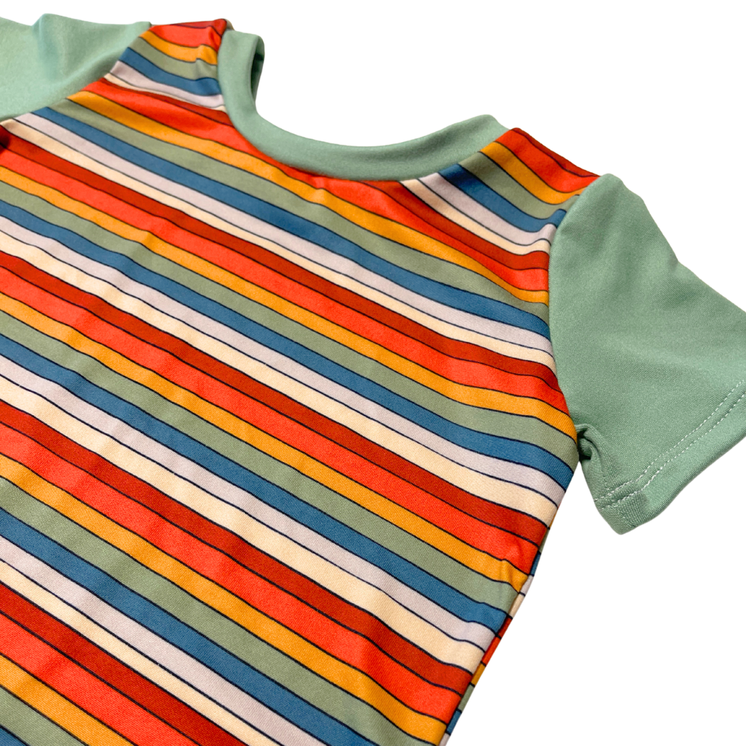 Fez Stripes Zip Romper - Zipease