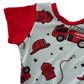 Fire Truck Zip Romper