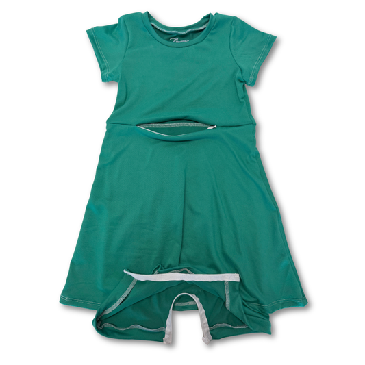 Kelly Green G-Tube Skirted Shortease - Zipease
