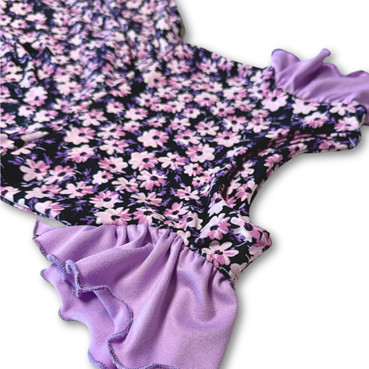 Lavender Floral Twirl Dress