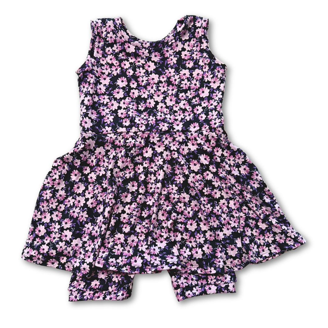 Lavender Floral Skirted Shortease