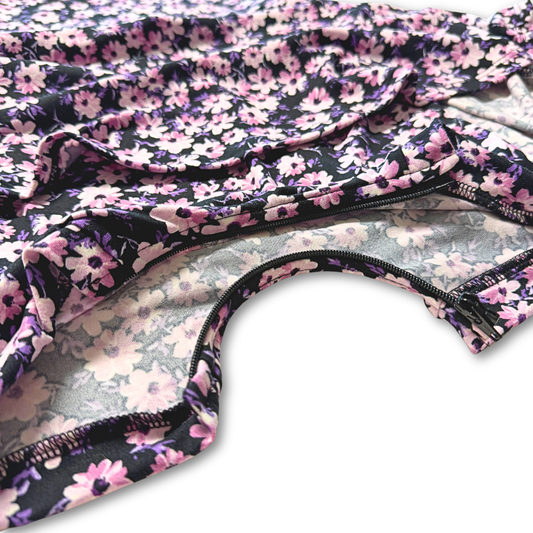 Lavender Floral Skirted Shortease