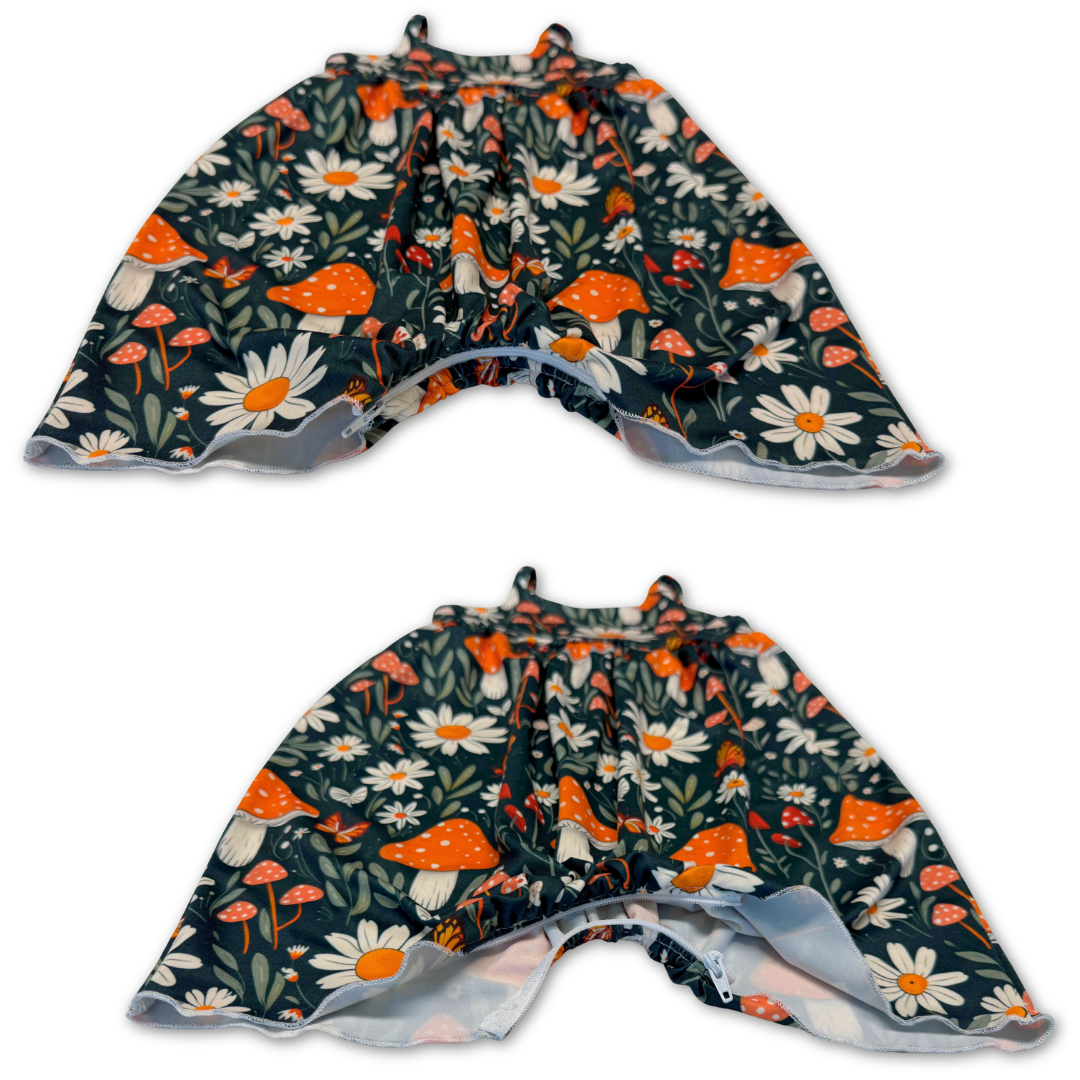Mushroom Garden Bubble Shortease - Zipease