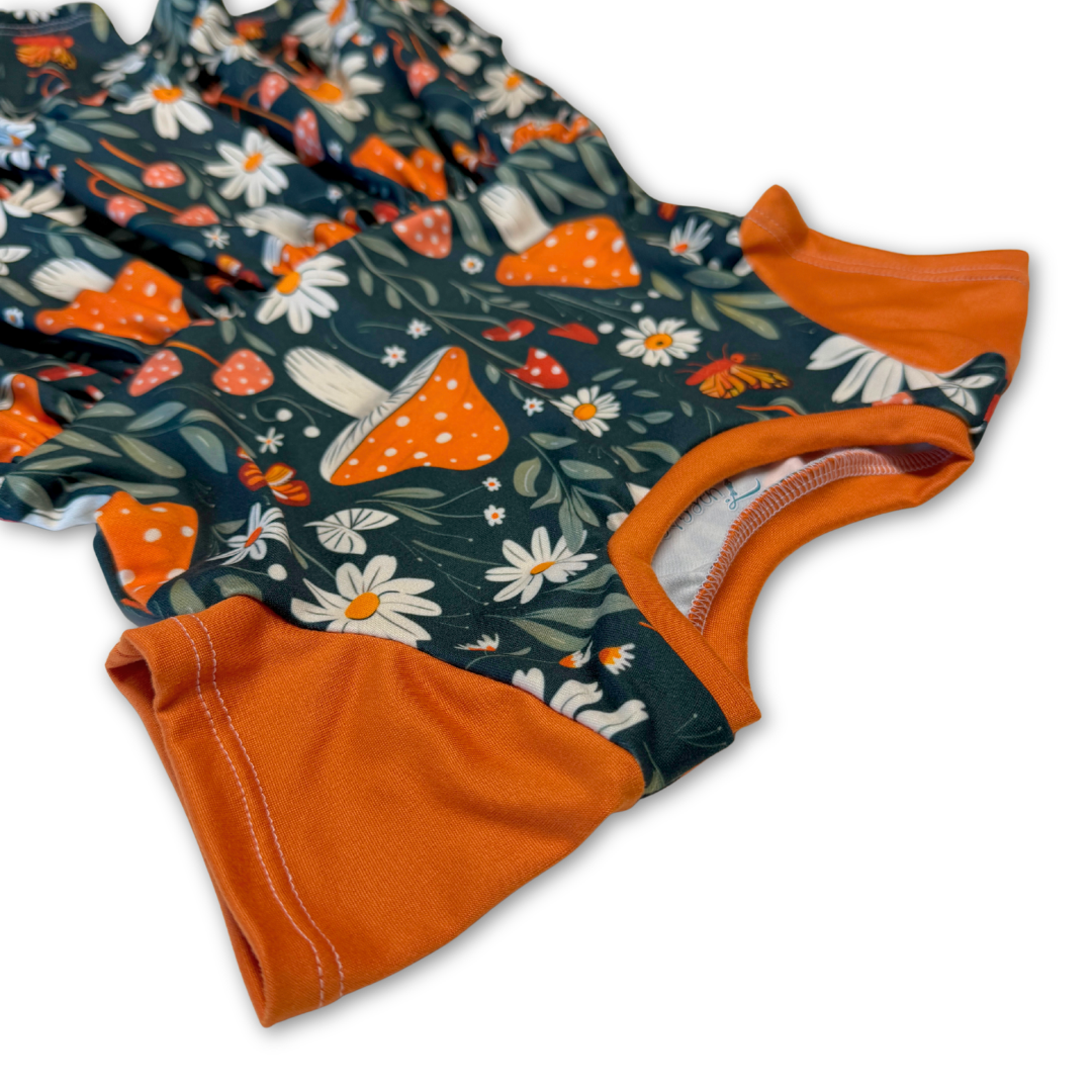Mushroom Garden Ruffle Dress - Zipease