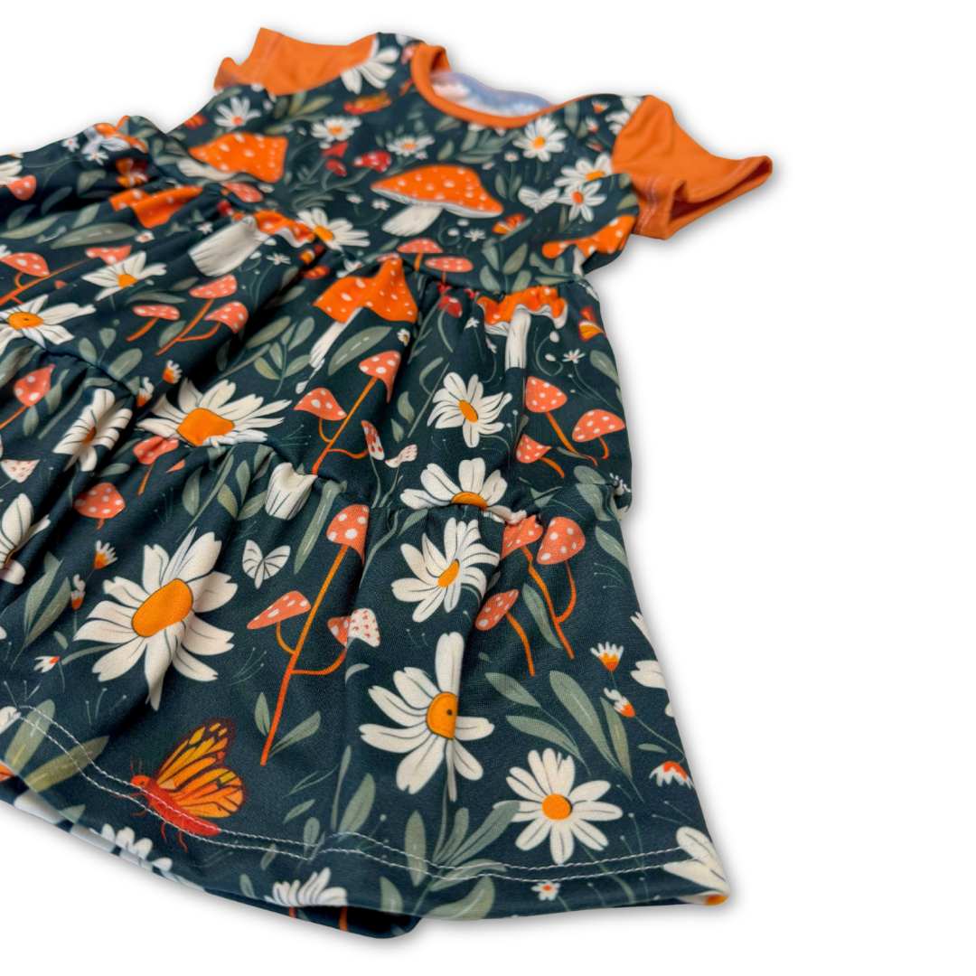 Mushroom Garden Ruffle Dress - Zipease