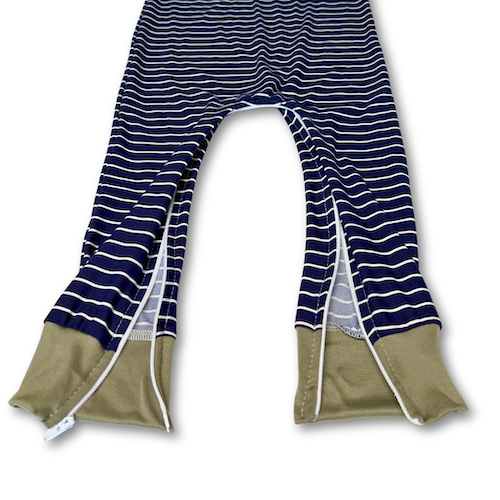 Navy Stripe G-Tube Zipease