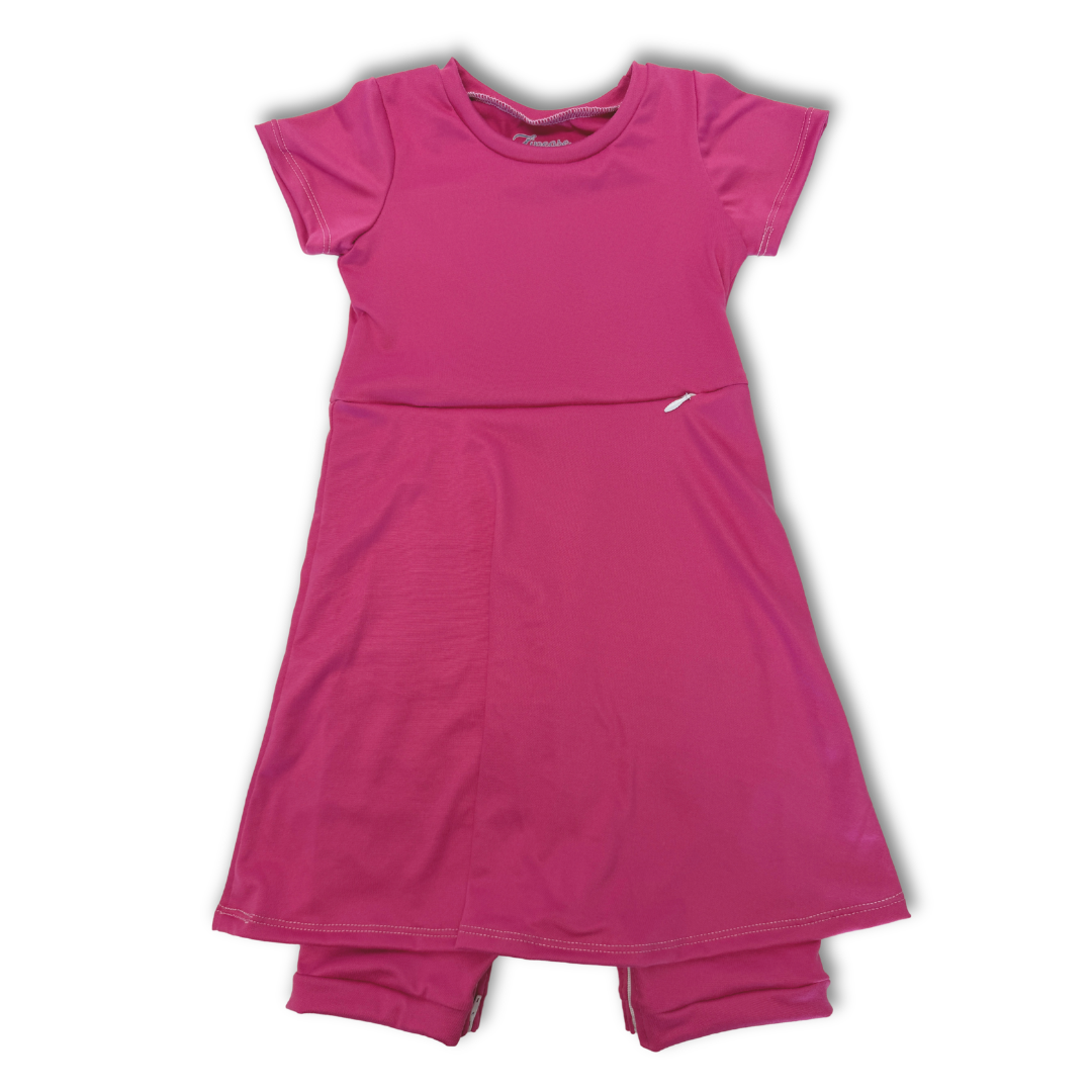 Hot Pink G-Tube Skirted Shortease - Zipease