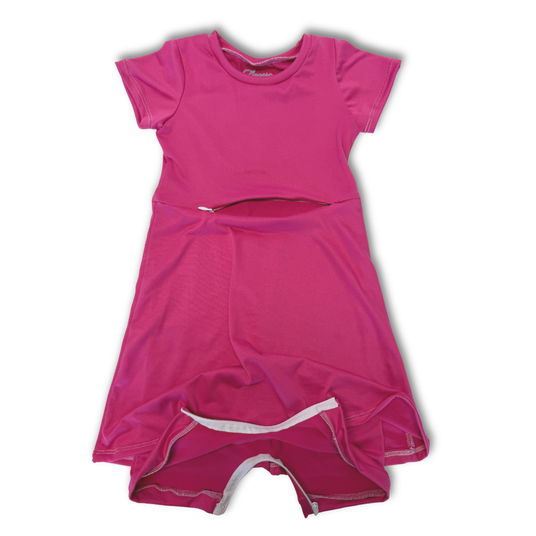 Hot Pink G-Tube Skirted Shortease - Zipease