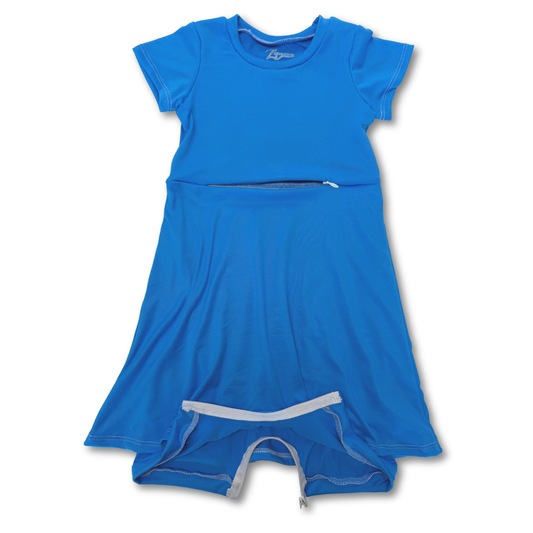 Sky Blue G-Tube Skirted Shortease - Zipease