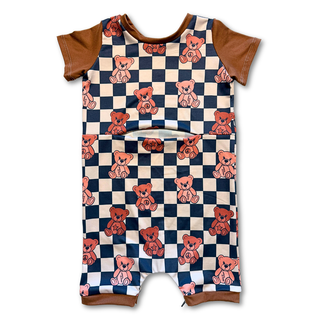 Teddy Bears on Check G-Tube Shortease