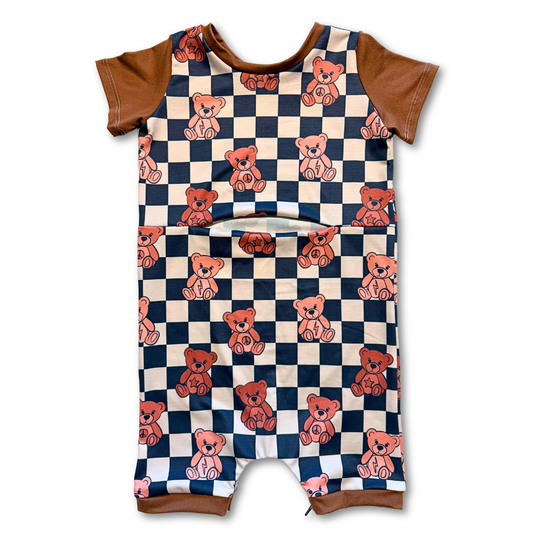 Teddy Bears on Check G-Tube Shortease