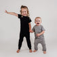 Grey Bamboo Lyocell Zip Romper - Zipease