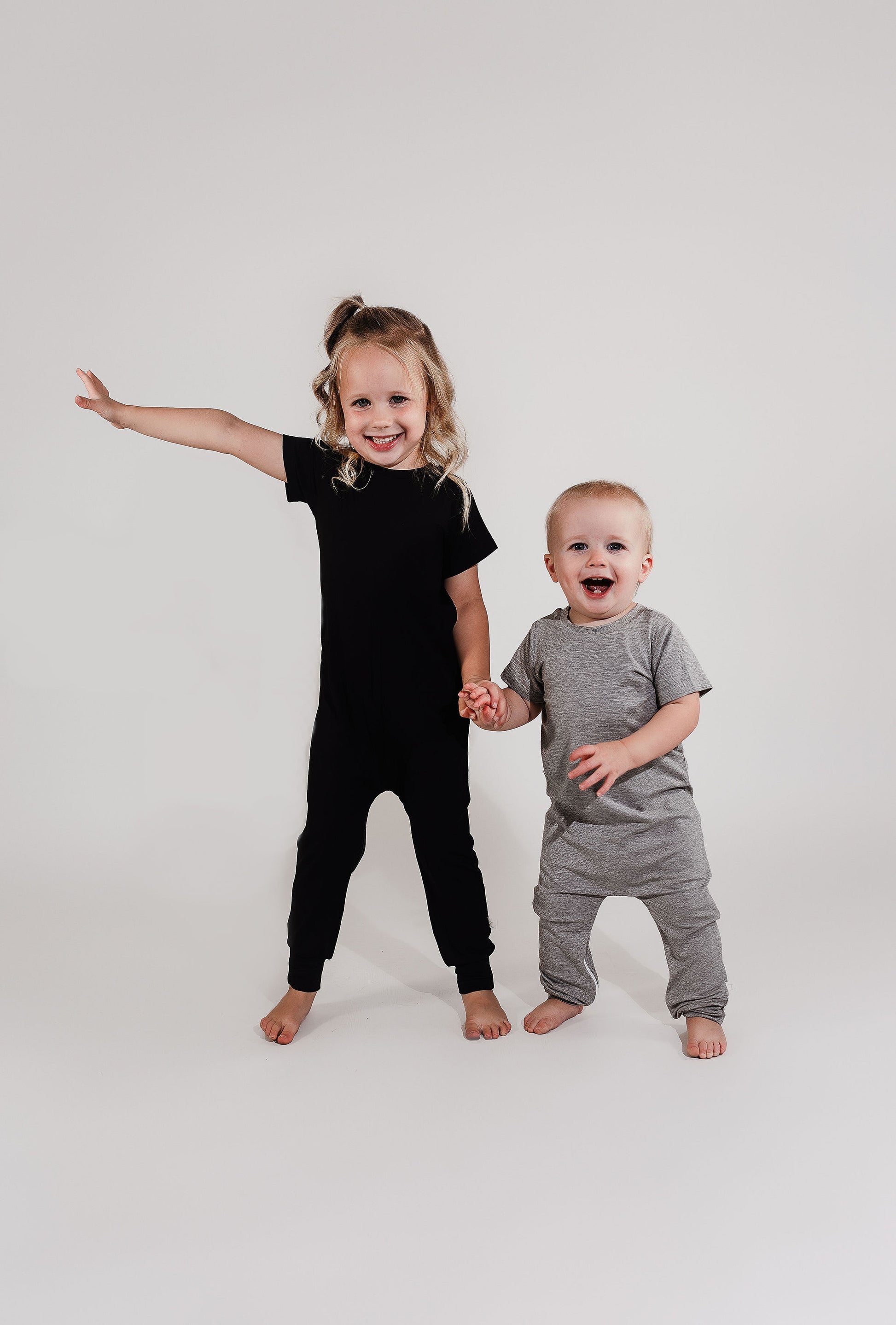 Grey Bamboo Lyocell Zip Romper - Zipease