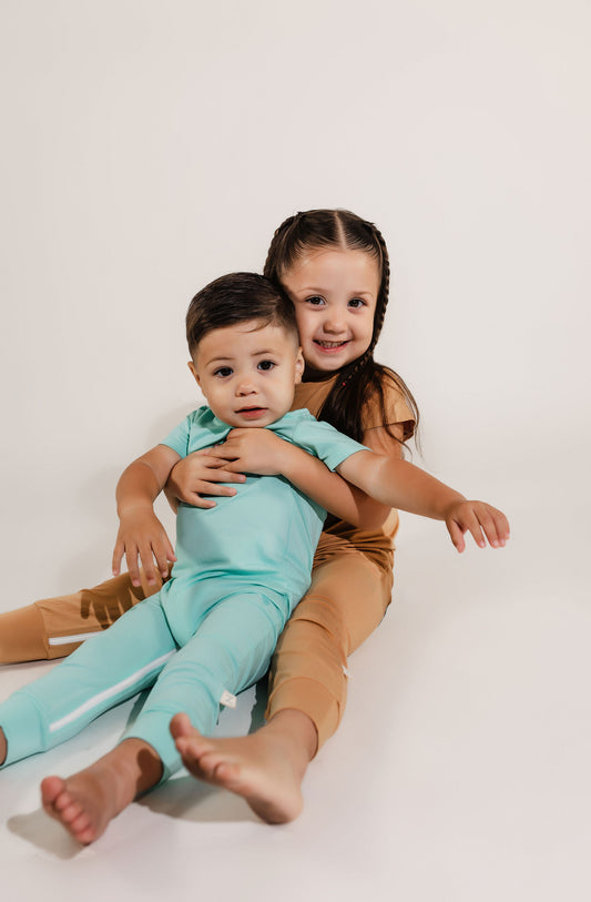 Mint Bamboo Lyocell Zip Romper - Zipease