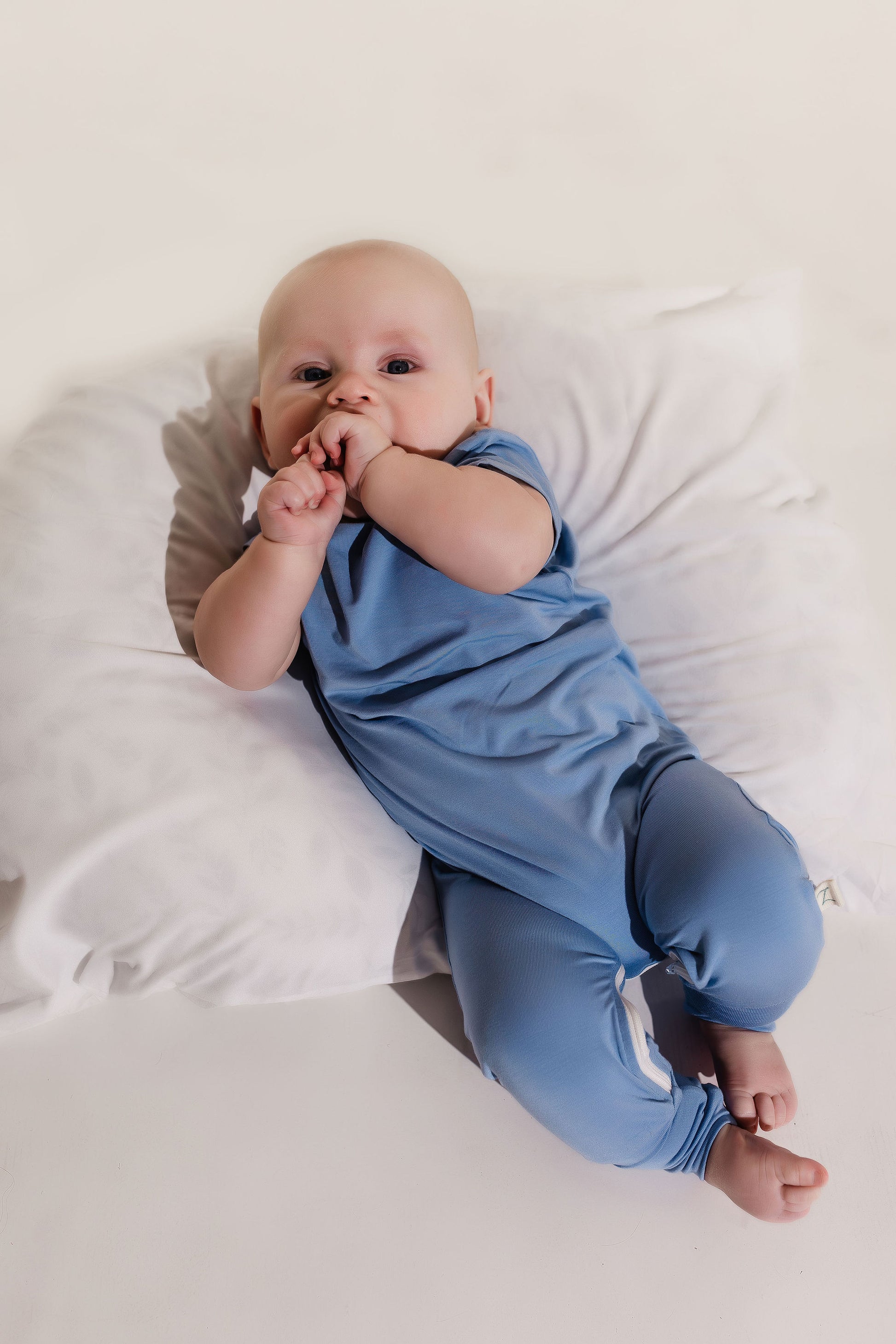 Ocean Bamboo Lyocell Zip Romper - Zipease
