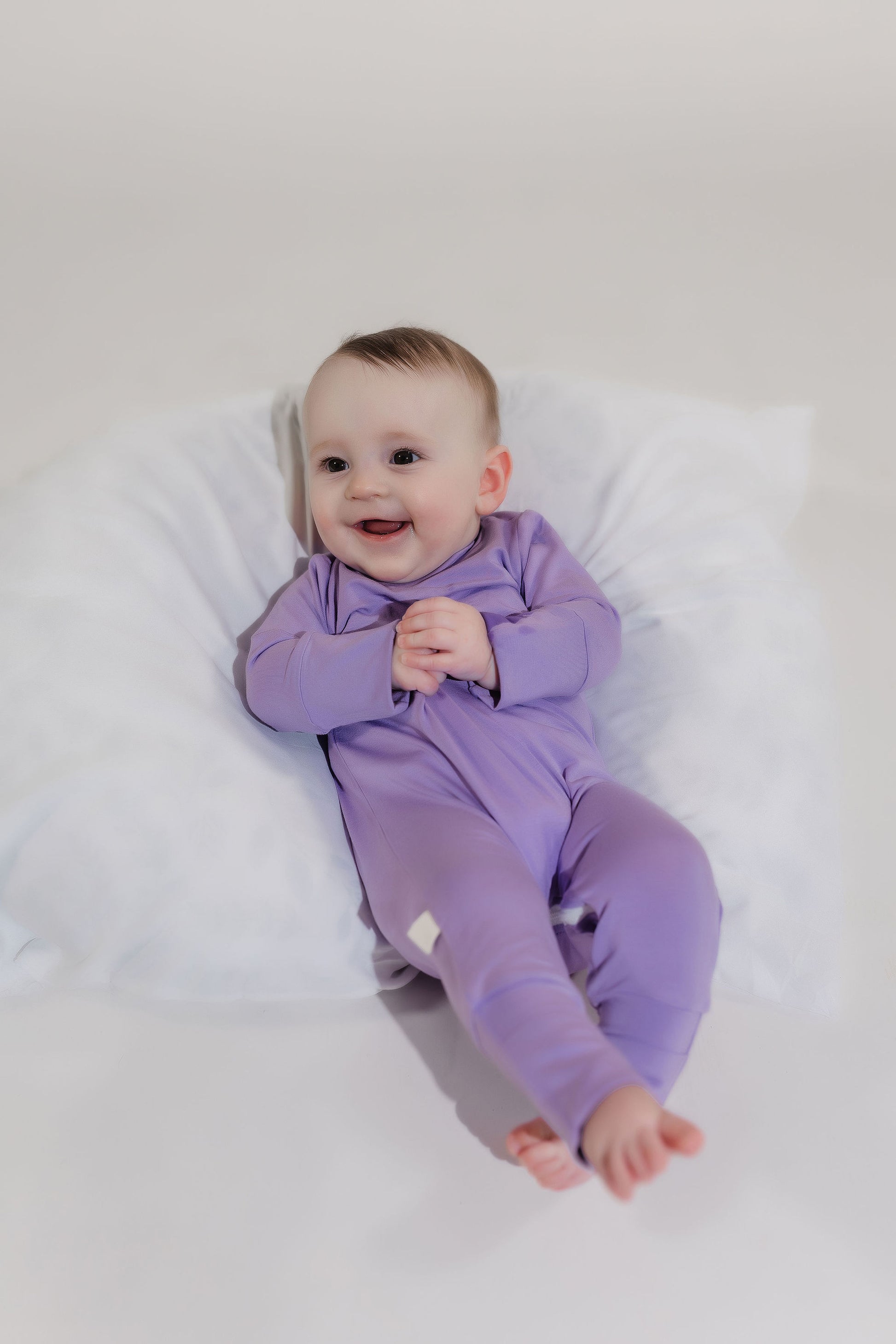 Lavender Bamboo Lyocell Zip Romper - Zipease