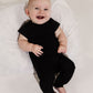 Black Bamboo Lyocell Zip Romper - Zipease