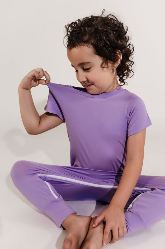 Lavender Bamboo Lyocell Zip Romper - Zipease