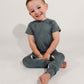 Deep Teal Bamboo Lyocell Zip Romper - Zipease