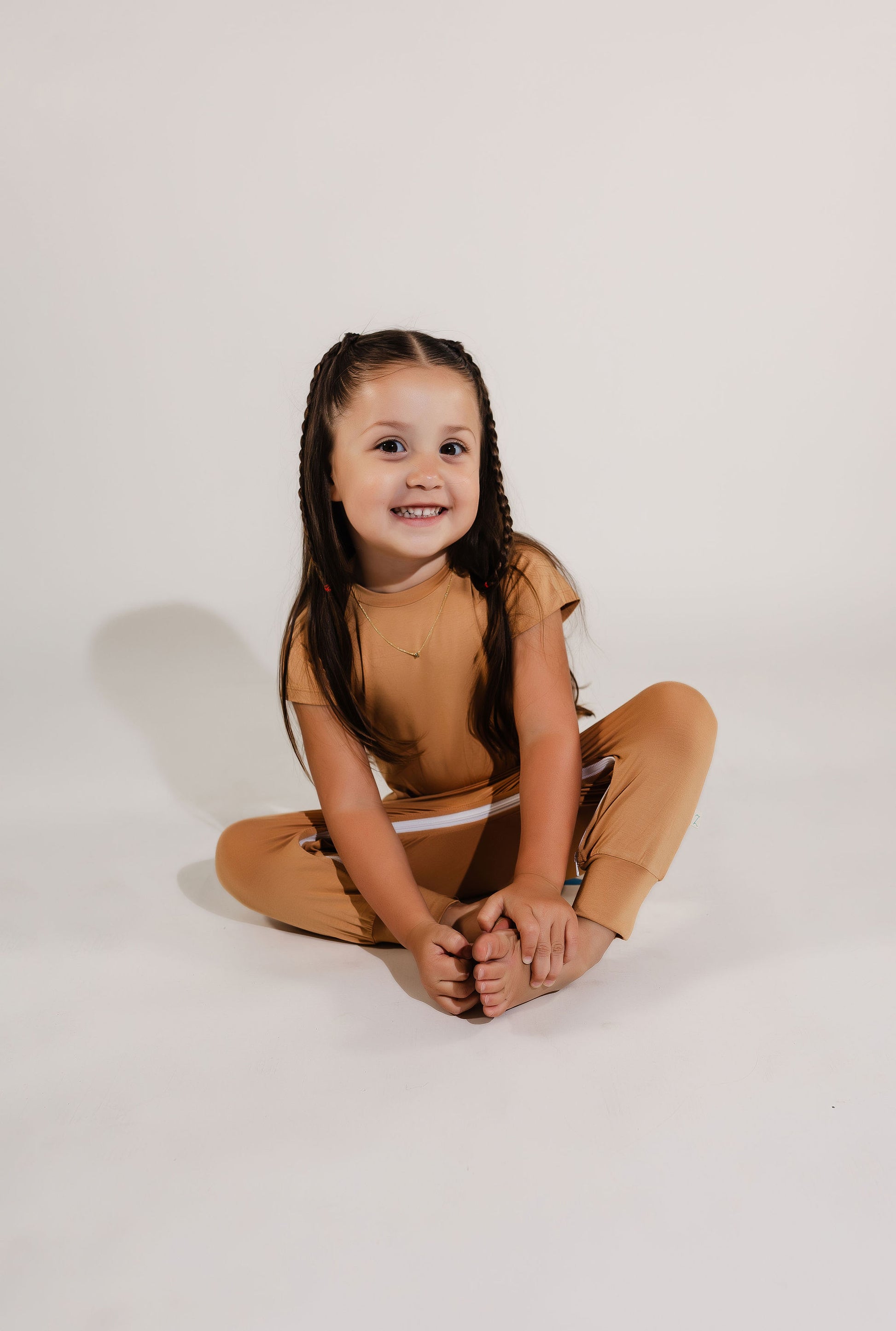Camel Bamboo Lyocell Zip Romper - Zipease