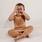 Camel Bamboo Lyocell Zip Romper - Zipease