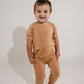 Camel Bamboo Lyocell Zip Romper - Zipease