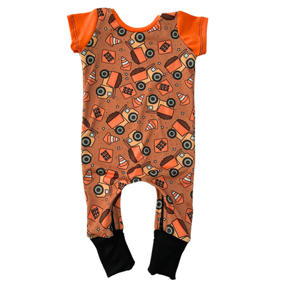 Dump Trucks Zip Romper