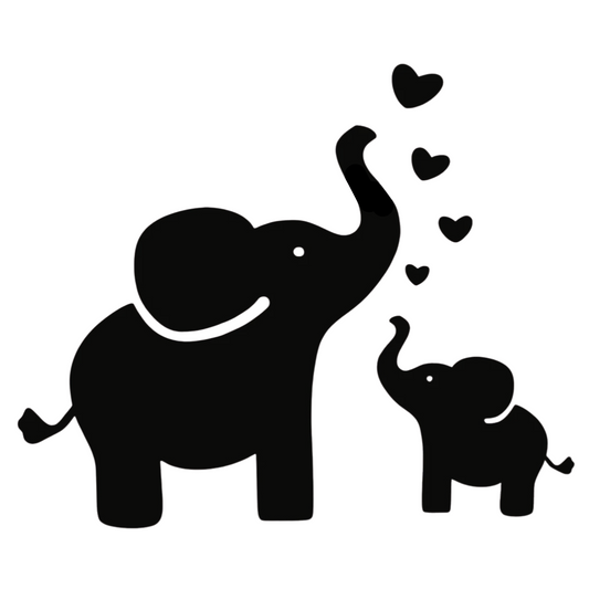 Mommy+Me Elephants Vinyl Transfer