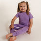 Lavender Bamboo Lyocell Romper with G-Tube Access - Zipease