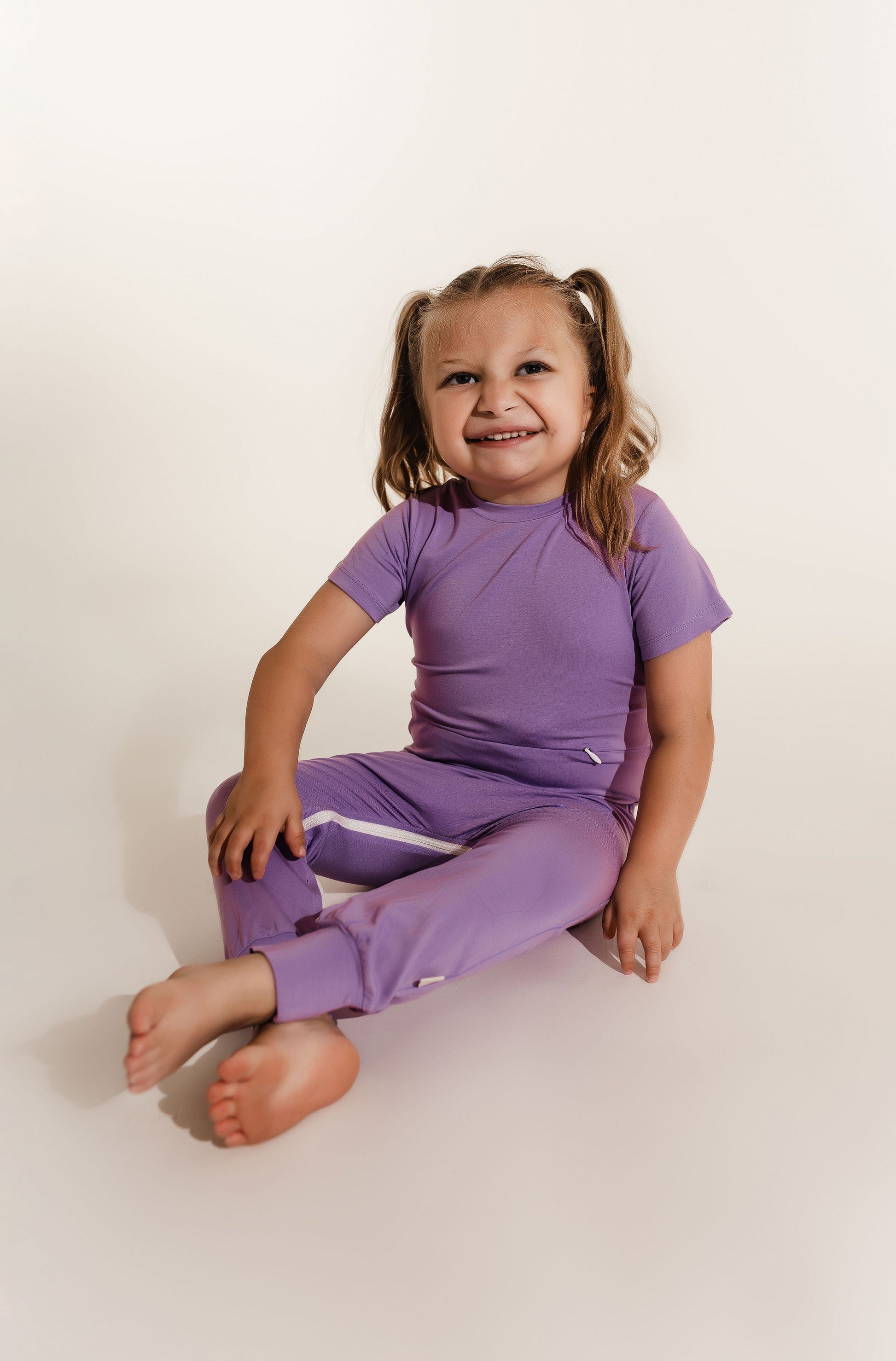 Lavender Bamboo Lyocell Romper with G-Tube Access - Zipease