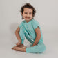 Mint Bamboo Lyocell Romper with G-Tube Access - Zipease