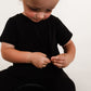 Black Bamboo Lyocell Romper with G-Tube Access - Zipease