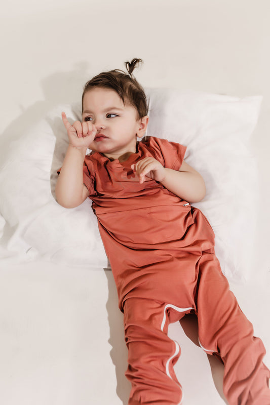 Mauve Bamboo Lyocell Romper with G-Tube Access - Zipease