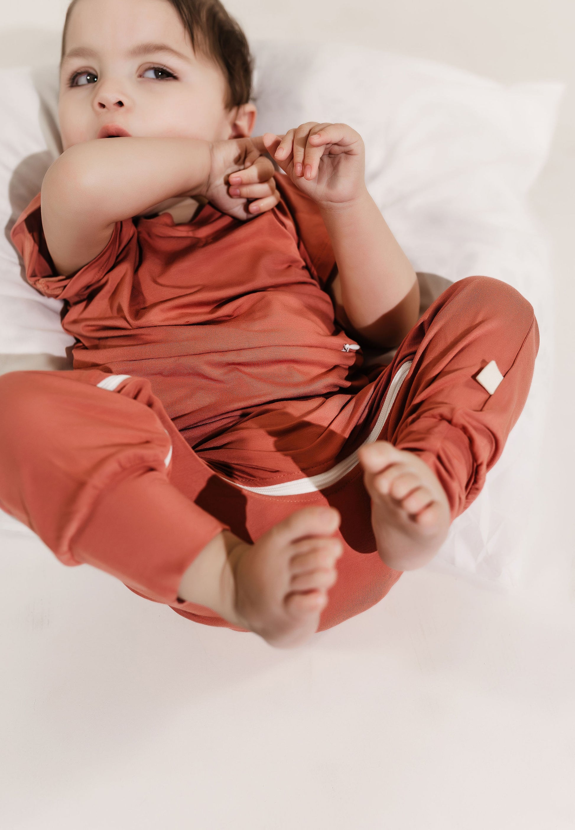 Mauve Bamboo Lyocell Romper with G-Tube Access - Zipease