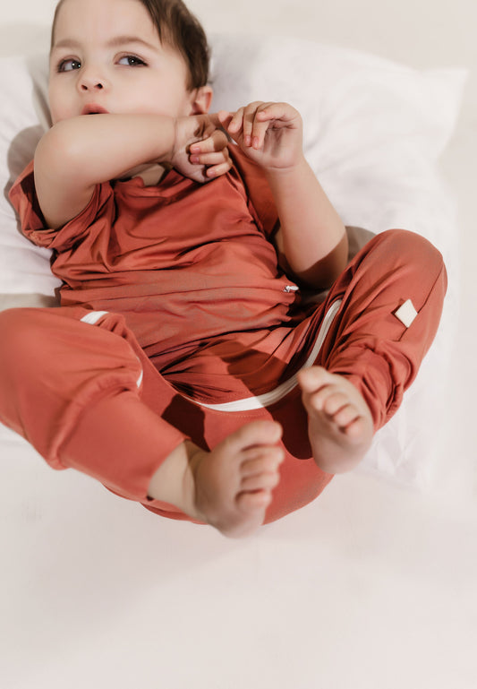 Mauve Bamboo Lyocell Romper with G-Tube Access - Zipease