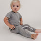 Grey Bamboo Lyocell Romper with G-Tube Access - Zipease