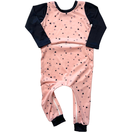 Little Black Hearts G-Tube Zipease - Zipease