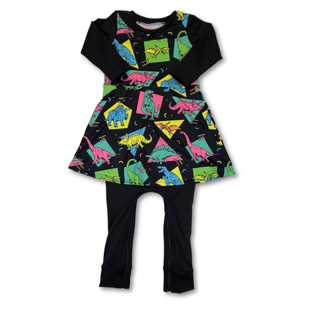 Retro Dinos G-Tube Skirted Zipease