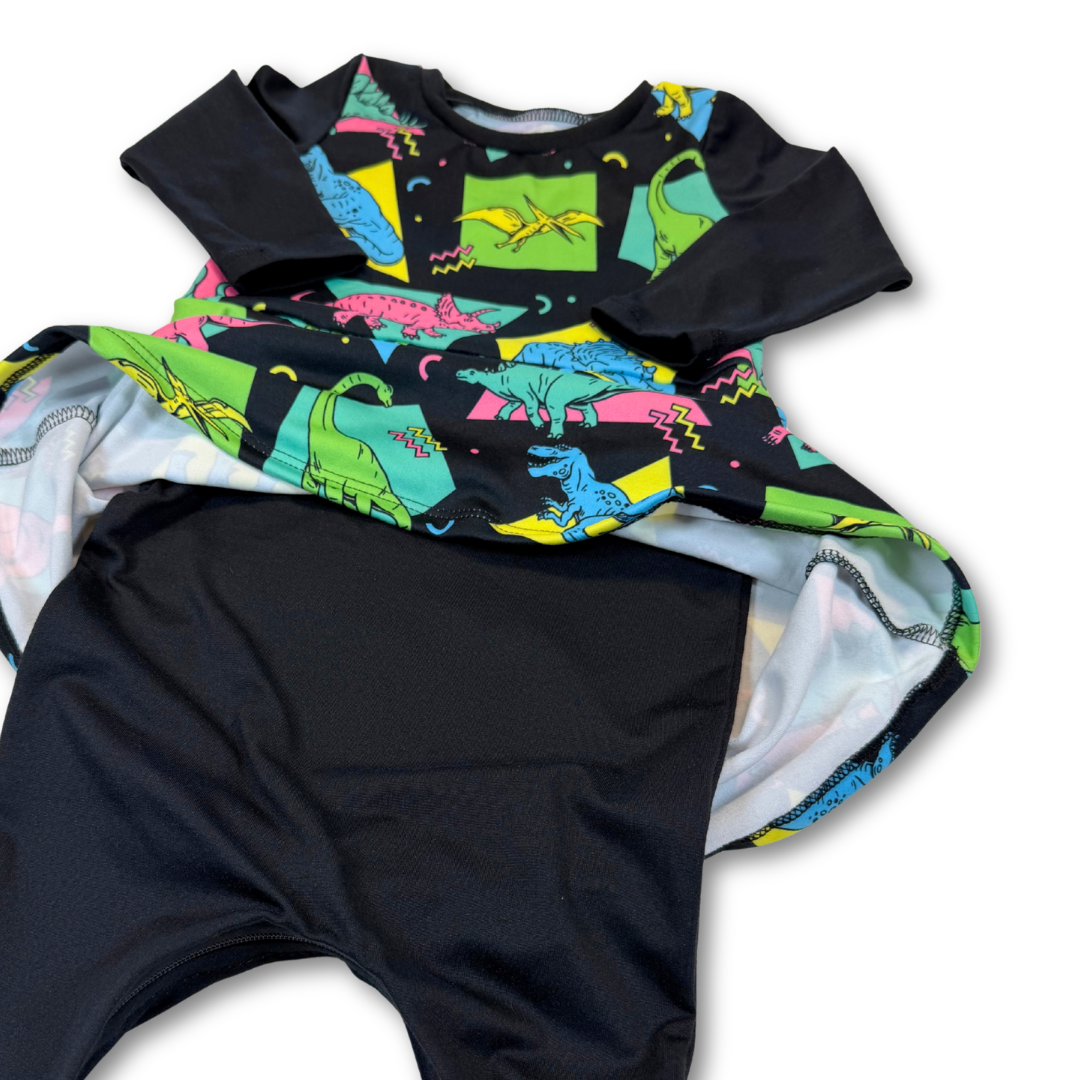 Retro Dinos Skirted Zipease