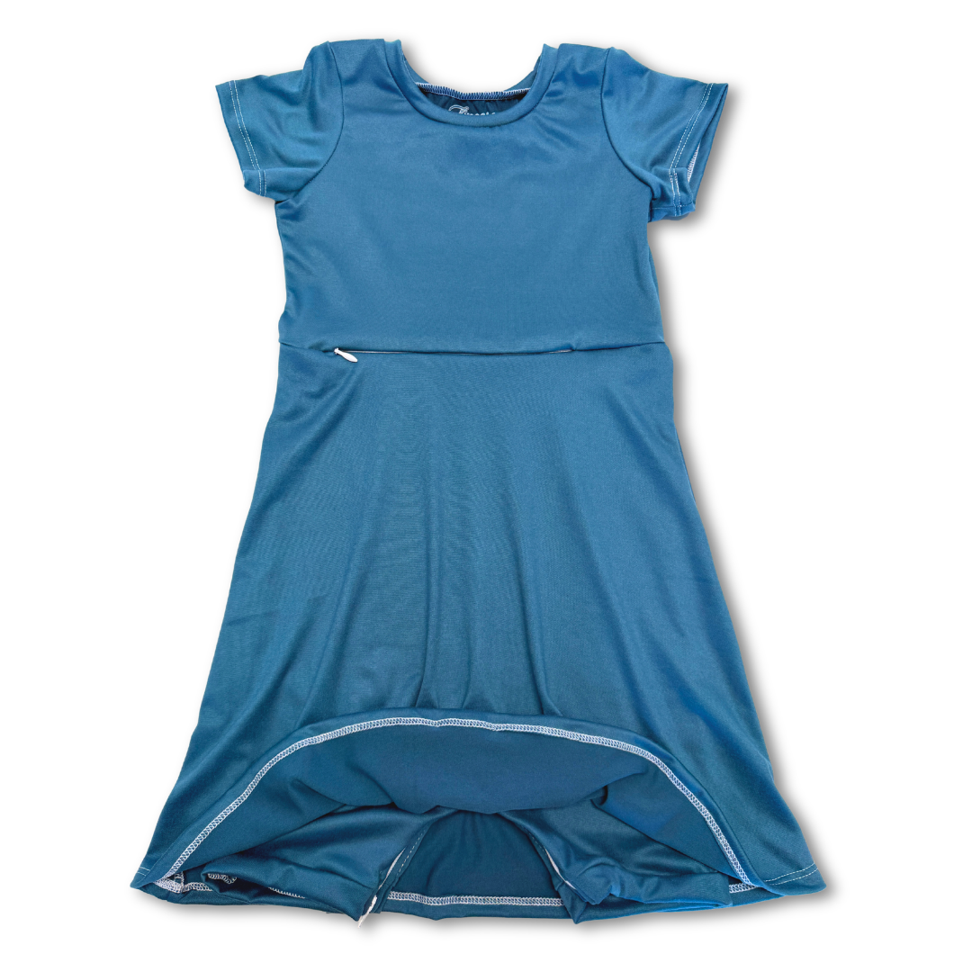 Teal G-Tube Skirted Shortease