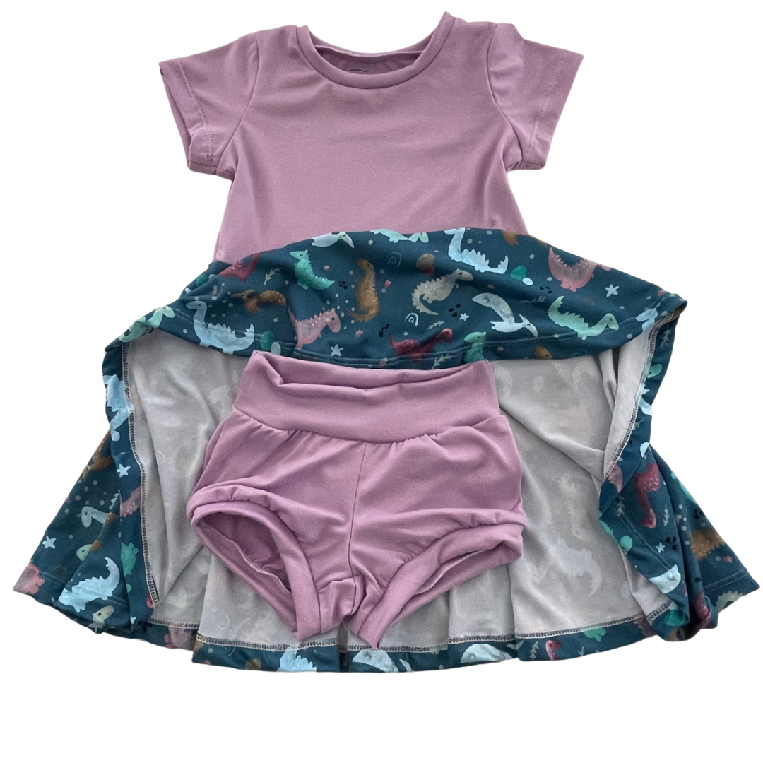 Zipease dress with matching shorts